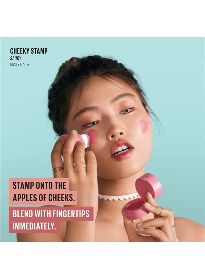 Blush - Cheeky Stamp | Gift, 7 Shades, Buildable & Blendable Shade with Heart-shaped Applicator, Rosy Finish, 02 Saucy, 0.17 Oz