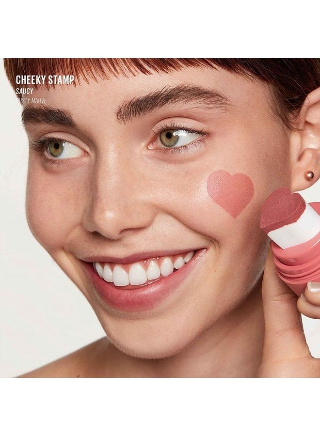 Blush - Cheeky Stamp | Gift, 7 Shades, Buildable & Blendable Shade with Heart-shaped Applicator, Rosy Finish, 02 Saucy, 0.17 Oz