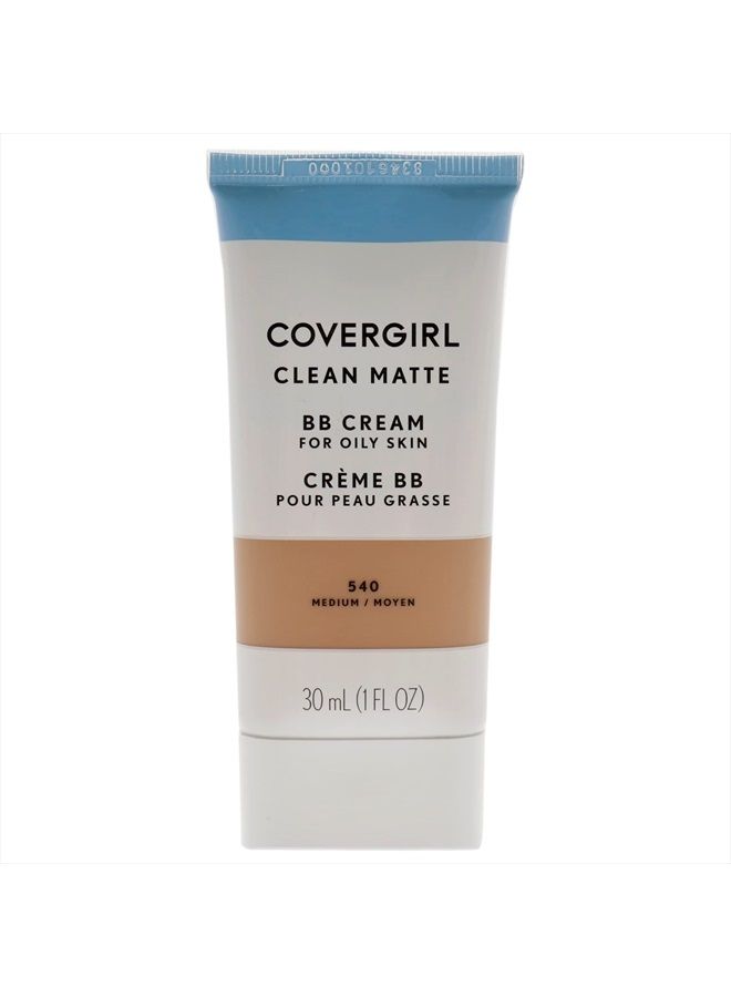 Clean Matte BB Cream Medium 540 For Oily Skin, (packaging may vary) - 1 Fl Oz (1 Count)