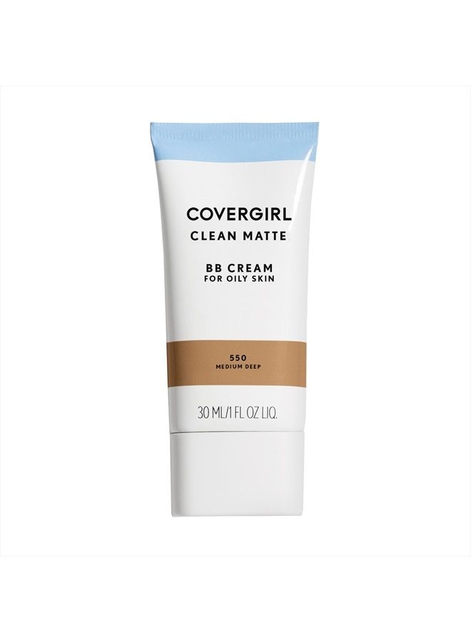 Clean Matte BB Cream Medium/Deep 550 For Oily Skin, (packaging may vary) - 1 Fl Oz (1 Count)