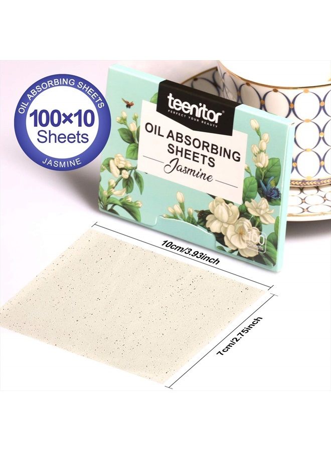 Face Oil Absorbing Sheets - 1000 Jasmine Blotting Paper for Oily Skin, Natural Oil Control Film Blotting Sheets for Men & Women