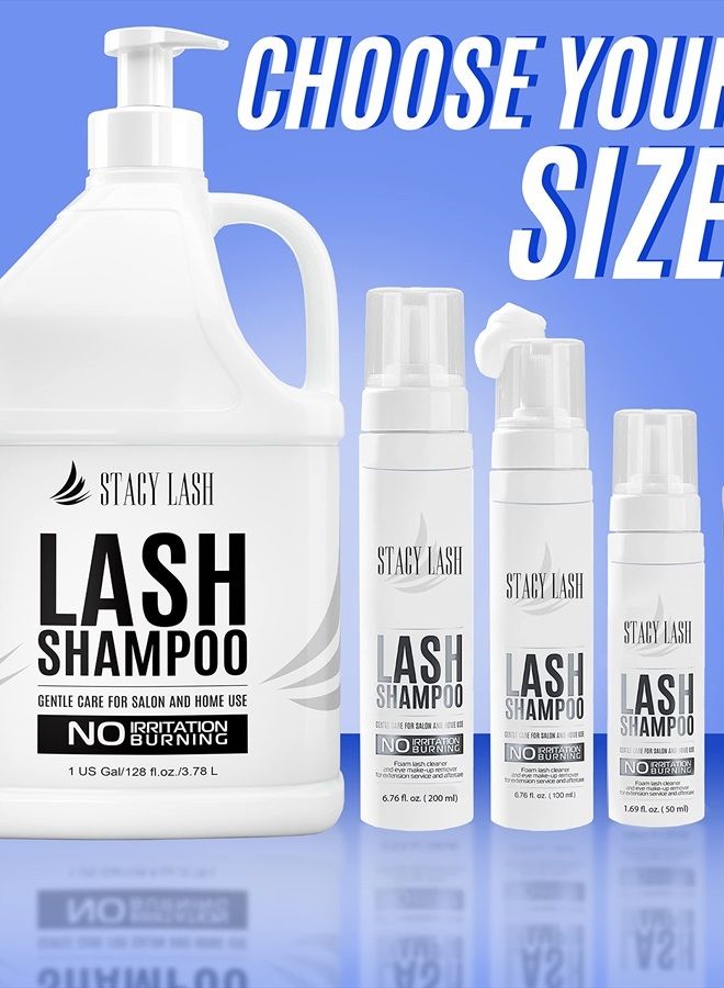 Eyelash Extension Shampoo Brush / 1.69 fl.oz / 50ml / Eyelid Foaming Cleanser/Wash for Extensions & Natural Lashes/Safe Makeup Remover/Supplies for Professional & Home Use
