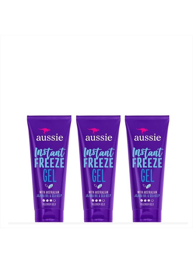 Instant Freeze Sculpting Maximum Hold Hair Gel with Jojoba Oil, Sea Kelp and Australian Aloe, 7 Oz (Triple Pack)