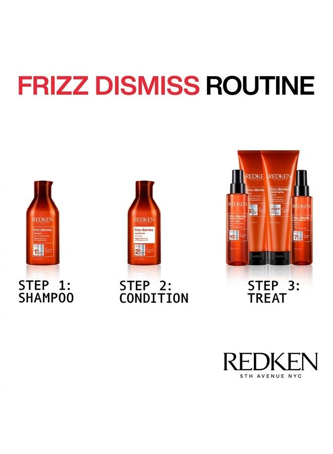 Redken Frizz Dismiss Instant Deflate Oil-In-Serum | For Frizzy Hair | Enhances Smoothness & Shine | With Babassu Oil | Sulfate Free | Packaging May Vary, 4.2 Fl Oz