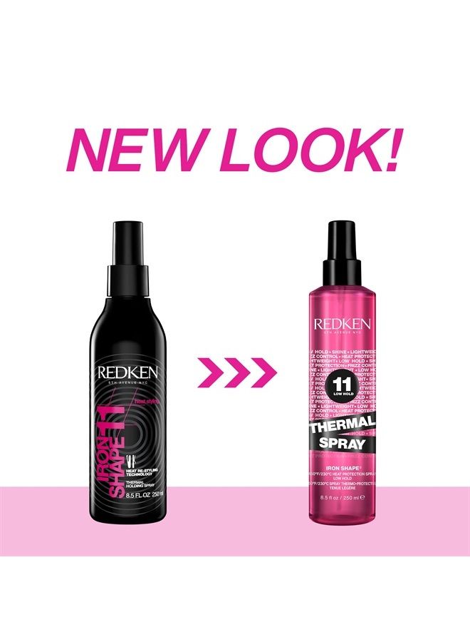 Redken Thermal Spray 11 Low Hold | Thermal Smoothing Holding Spray | For All Hair Types | Provides a Smooth, Silky & Frizz-Free Blow-Dry Finish | Mild Control | Protects Against Heat Damage | 8.5 Oz