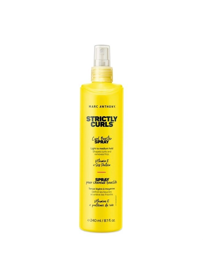 Curly Hair Spray, Strictly Curls - Curl Booster Removes Frizz, Repels Humidity & Holds Bouncy Curls - Vitamin E & Hydrolyzed Silk Hairspray Add Bounce & Volume - 8.1 Fl Oz