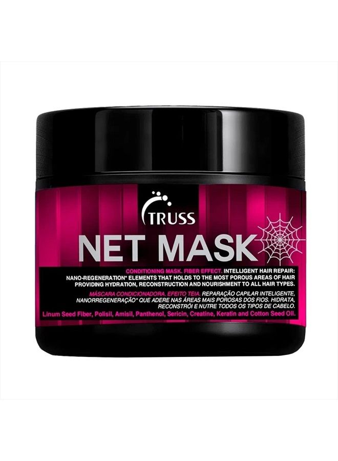 Truss Professional Net Hair Mask - Intensive Repair Mask for Curly Hair - Nano Protein Infused; Anti-Static Hair Mask; Reconstructor; Detangler; Repairs Damaged Hair; Hydrates Curls