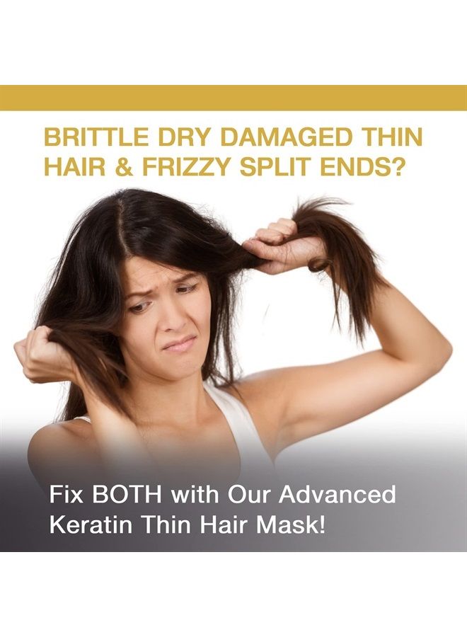 Vitamins Keratin Hair Mask Deep Conditioner - Biotin Protein with Castor Oil Repair for Dry Damaged and Color Treated Hair - Conditioning Treatment for Curly or Straight Thin Fine Hair