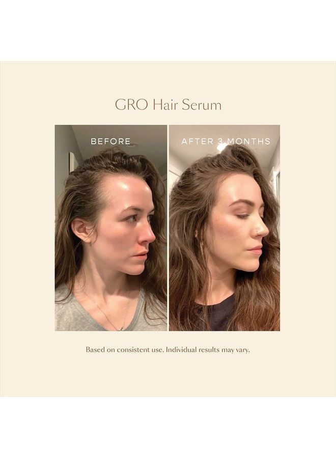 GRO Hair Serum, Get Thicker, Fuller Looking Hair In As Soon As 90 Days, Doesn't Make Hair Feel Oily, Bergamot Scent, 1 fl. oz.