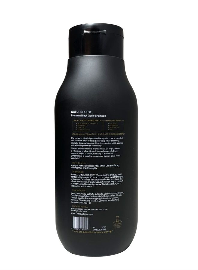 Black Garlic Hair Loss Shampoo by NATUREPOP - Prevents Hair loss, Stimulates growth and Relieves itchy scalp Sulfate Free Paraben Free 16.9 fl oz/ 500 mL Made in Korea