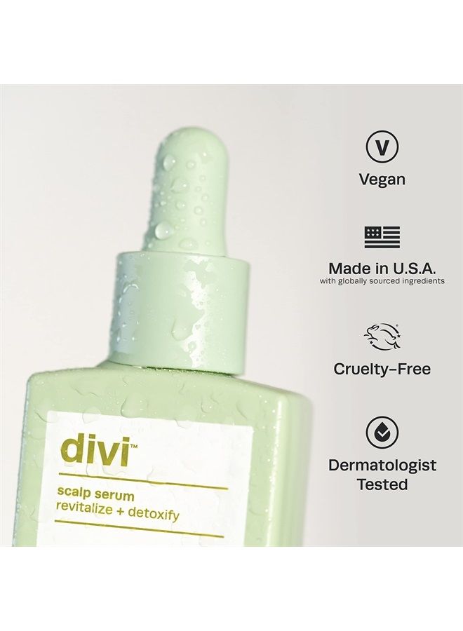 divi Scalp Serum, Revitalize and Detoxify, Aids against hair-thinning, nourishes hair follicles, detoxifies product build-up (30 ml)