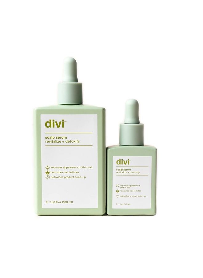 divi Scalp Serum, Revitalize and Detoxify, Aids against hair-thinning, nourishes hair follicles, detoxifies product build-up (30 ml)