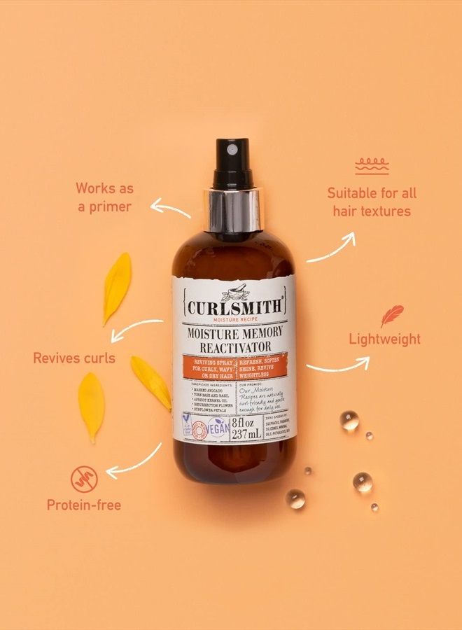 Curlsmith - Moisture Memory Reactivator - Vegan Refresher Leave In Conditioner for Wavy, Curly and Coily Hair (8oz)