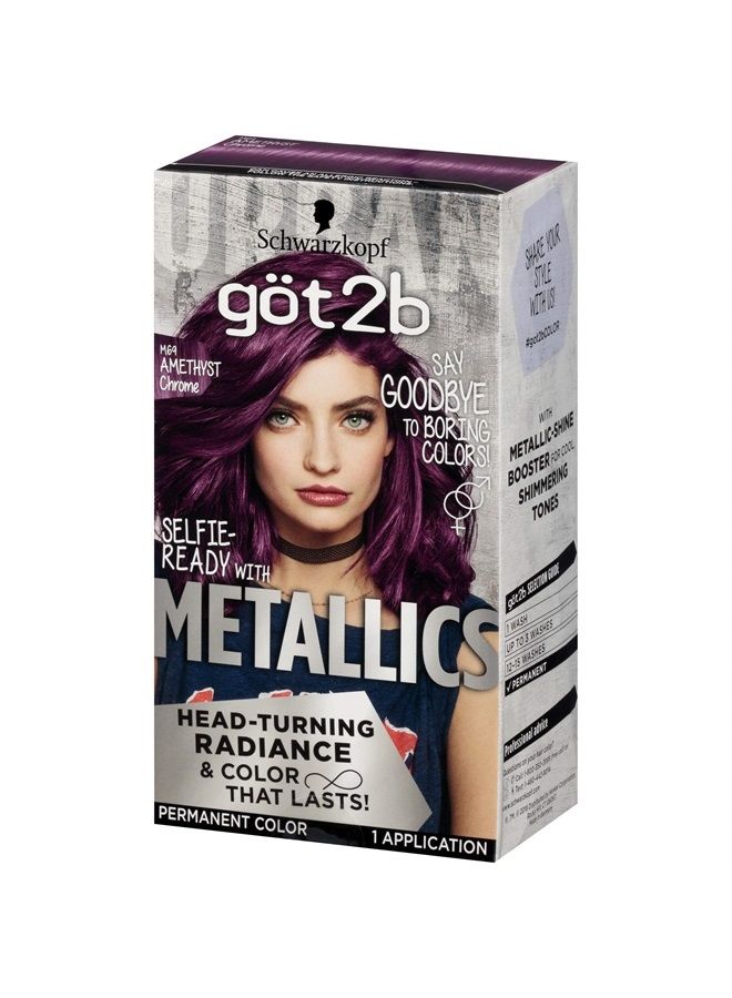 Schwarzkopf Got2b Metallics Permanent Hair Color, M69 Amethyst Chrome