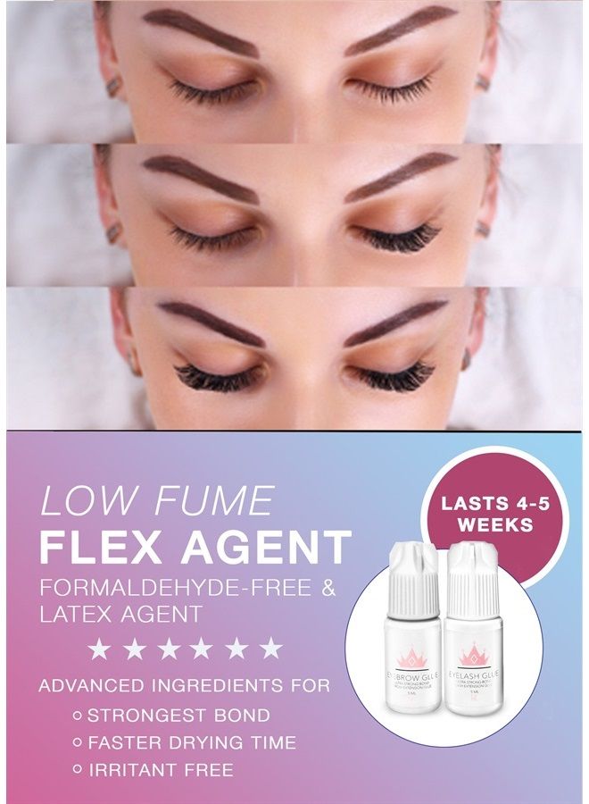 Eyebrow Extensions Kit with 1 x Trays of Mink Eyebrows in Light Brown Comes on Mixed Length Trays 5-8 Mm Mix, Eyebrow Extension Glue Clear & Extension Tweezers (Light Brown, Black Tweezer)