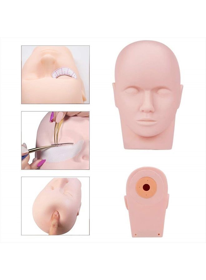 Eyelashes Extension Kit, EBANKU 19PCS Lashes Extension Practice Exercise Set, Mannequin Training Makeup False Eyelashes Extension Glue Tool With Bag For Makeup Practice Eye Lashes Graft