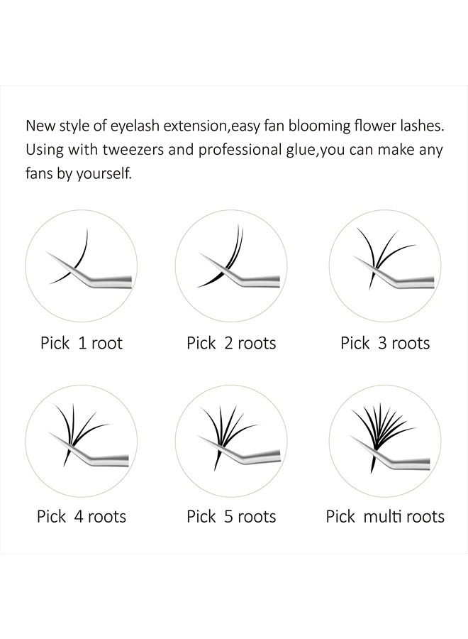 Eyelash Extension Volume Lashes 0.07mm D Curl 8-15mm Mixed Tray Automatic Blooming Flower Self Fast Eyelash Extension Volume Lashes 2D~10D Easy Blooming Lash Extensions (8-15 Mix Length 0.07 D)