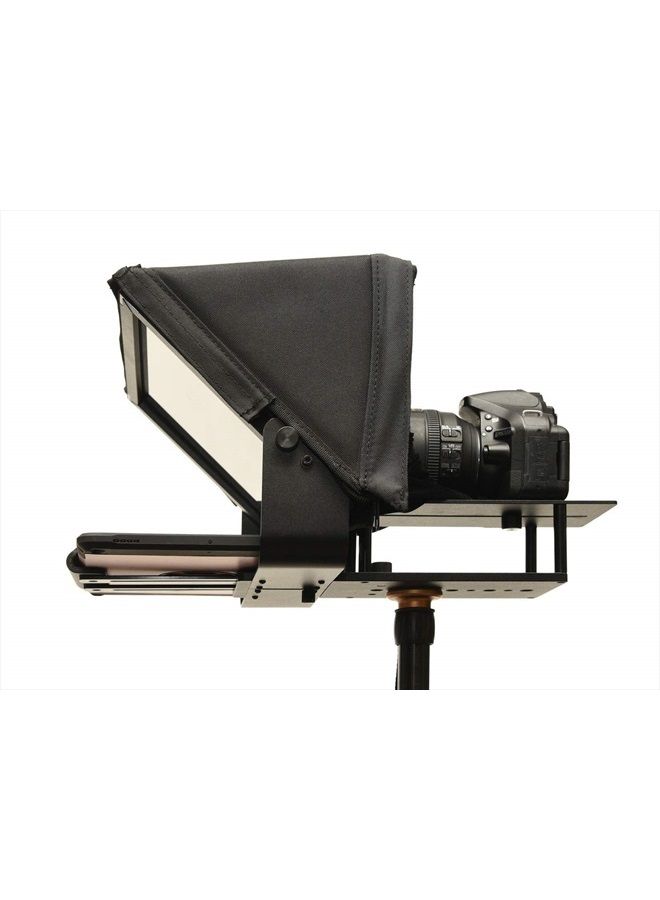 TMP100 Adjustable iPad/ Tablet/ Smartphone Teleprompter Beam Splitter 70/30 Glass w/ Carry Case No Plastic All Metal / No Assembly Required