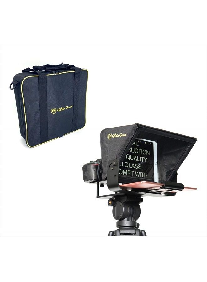 TMP100 Adjustable iPad/ Tablet/ Smartphone Teleprompter Beam Splitter 70/30 Glass w/ Carry Case No Plastic All Metal / No Assembly Required