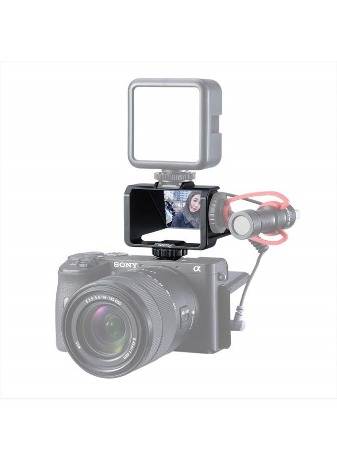 Vlog Selfie Flip Screen for Mirrorless Camera for Sony A7R3 A7III A7II A6000/A6300/A6500 Cold Shoe Bracket Microphone Mount for Fujifilm XT3 XT20 Canon Panasonic GX85 Nikon Z7 Reverse Mirror