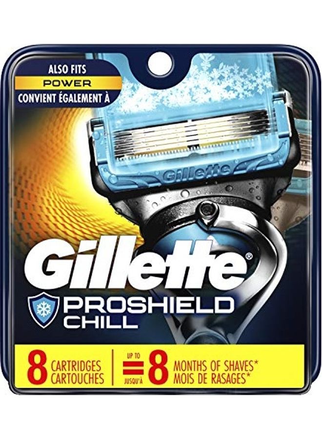 8-Piece ProGlide Chill Razor Blade Refills Blue/Silver