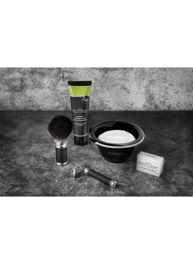 Double Edge Safety Razor, Regular Handle, Black Chrome Laser 3D Diamond