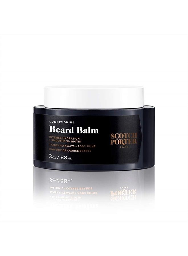 Conditioning Beard Balm for Men | Hydrates, Smooths, Adds Shine & Tames Flyaway Hair | Formulated with Non-Toxic Ingredients, Free of Parabens, Sulfates & Silicones | Vegan | 3oz Jar