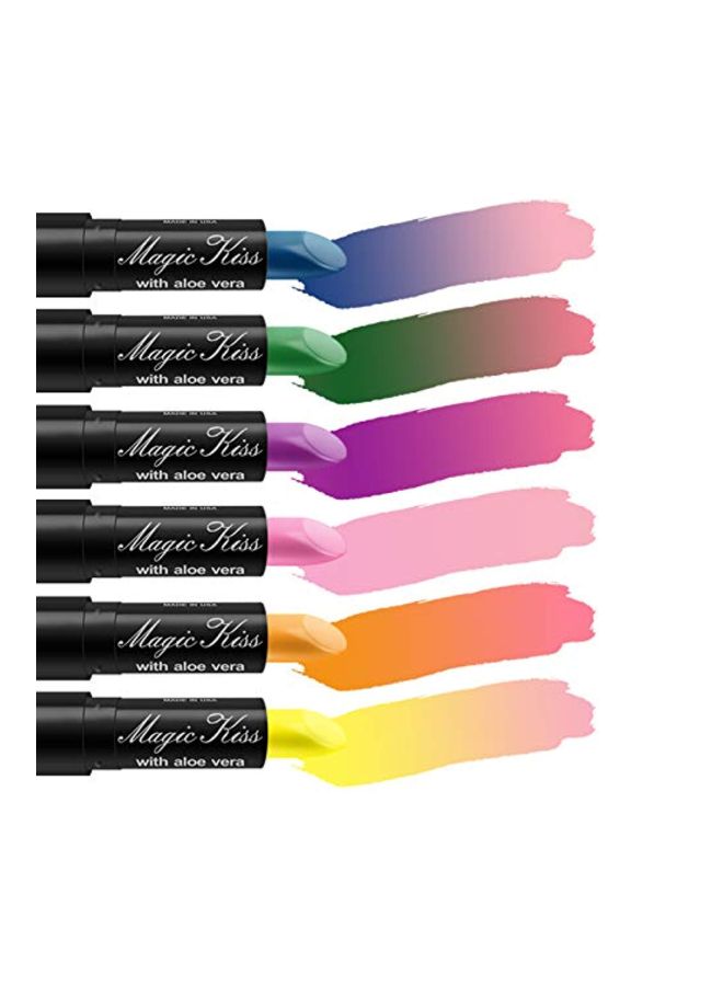 6-Piece Color Changing Lipstick Pink/Green/Blue