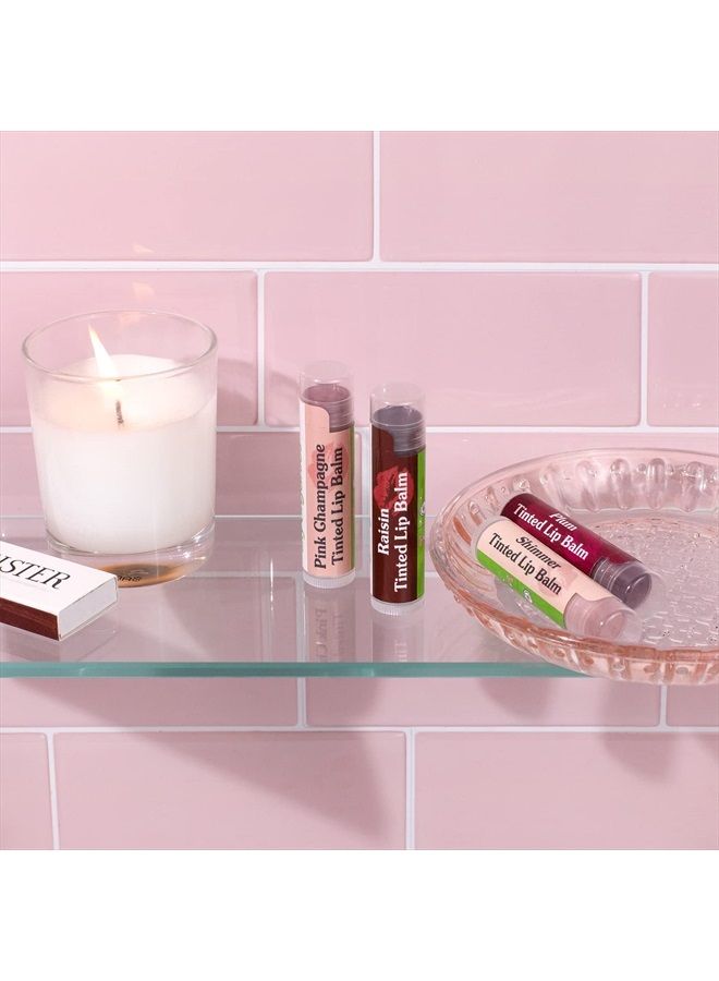 Tinted Lip Balms for Lips to Moisturize, Soften & Add A Wash of Color, Four Assorted Shades, 4pk.