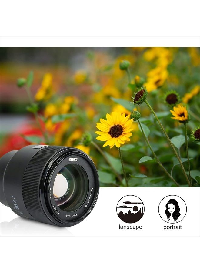 85mm F1.8 Full Frame AF STM(A Stepping Motor) Lens Large Aperture Auto Focus Medium Telephoto Fixed Prime Portrait Lens for Sony E Mount Mirrorless Cameras A9 A7III A7II A7 A7R3 A7R4