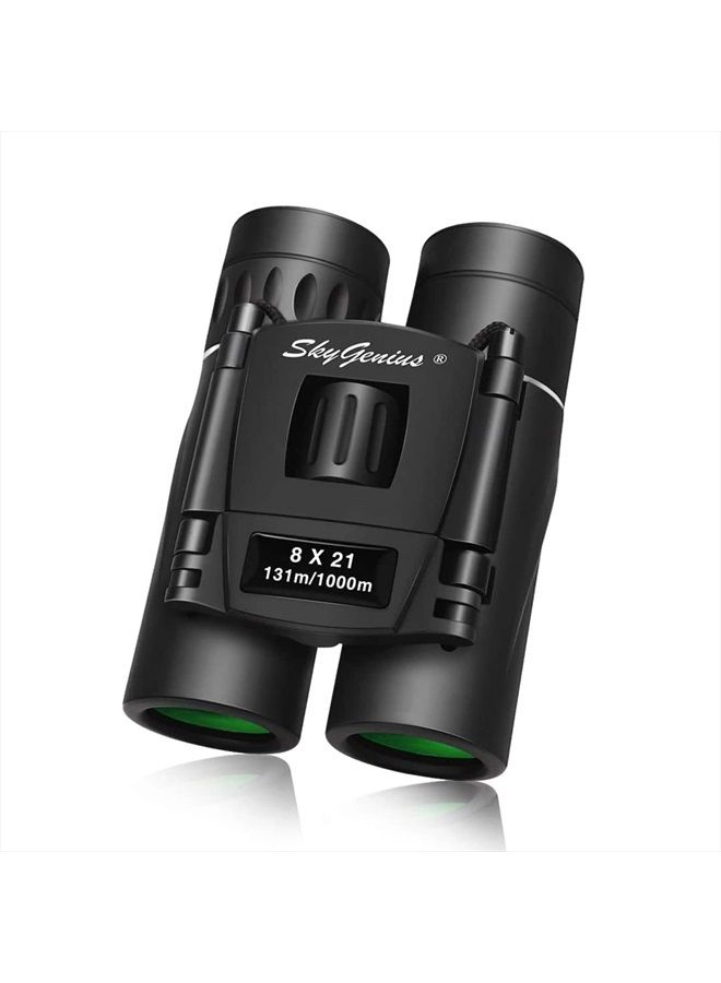 8x21 Small Compact Lightweight Binoculars for Concert Theater Opera .Mini Pocket Folding Binoculars w/Fully Coated Lens for Travel Hiking Bird Watching Adults Kids(0.38lb)