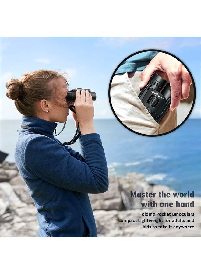 8x21 Small Compact Lightweight Binoculars for Concert Theater Opera .Mini Pocket Folding Binoculars w/Fully Coated Lens for Travel Hiking Bird Watching Adults Kids(0.38lb)