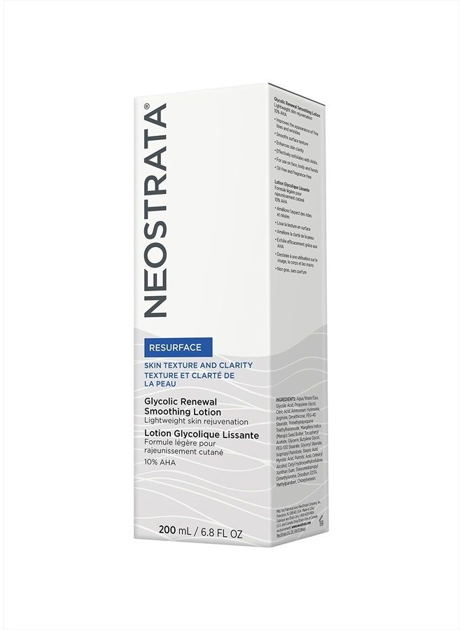 GLYCOLIC RENEWAL Smoothing Lotion Lightweight Skin Rejuvenation For Face, Body and Hands Oil-Free Fragrance-Free, 6.8 fl. oz.