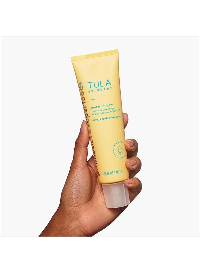 Skin Care Supersize Protect + Glow Daily Sunscreen Gel Broad Spectrum SPF 30 | Skincare-First, Non-Greasy, Non-Comedogenic & Reef-Safe with Pollution & Blue Light Protection | 3.38 fl. oz.