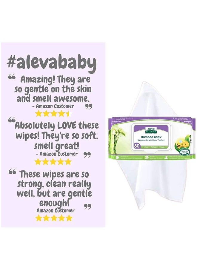 Bamboo Baby Wipes 6 Packs x 80 Wipes, 480 Count