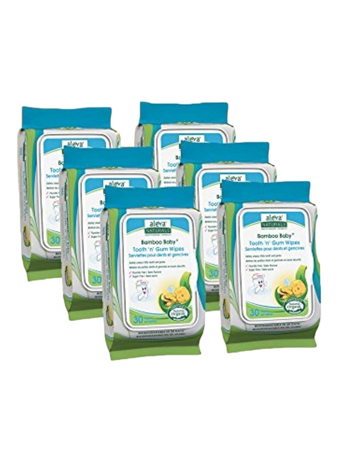 Pack Of 6 Tooth N Gum Wipes - 30 Counts