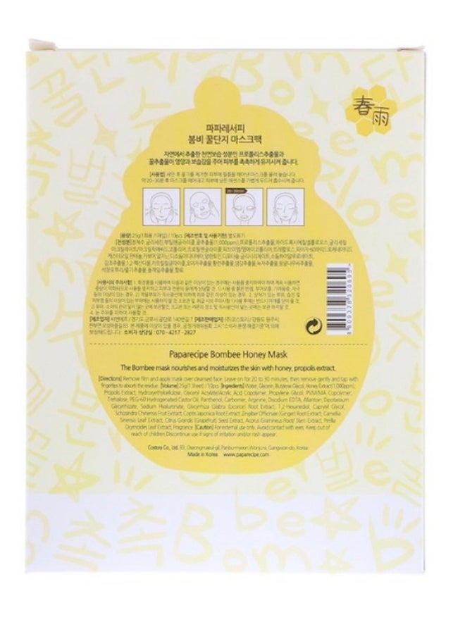 Pack Of 10 Bombee Honey Mask Sheet 10 x 25grams