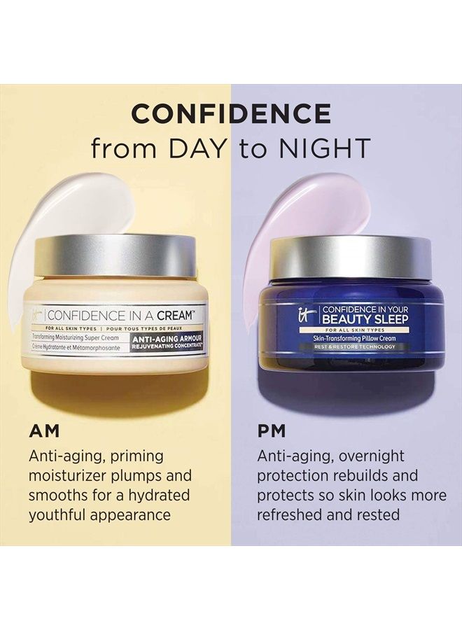 Confidence in Your Beauty Sleep - Anti-Aging Night Cream - Visibly Improves Fine Lines, Wrinkles, Dryness, Dullness & Loss of Firmness - With Hyaluronic Acid - 2 fl oz
