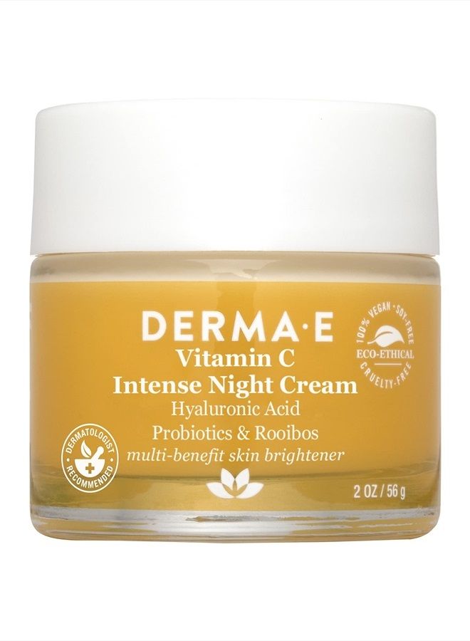 Vitamin C Intense Night Cream – Brightening and Hydrating Facial Skin Renewing Cream – Anti-Aging Overnight Facial Moisturizer 2 oz