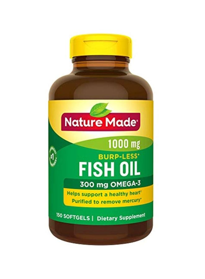Burp-Less Fish Oil 1000 MG Dietary Supplement - 150 Softgels