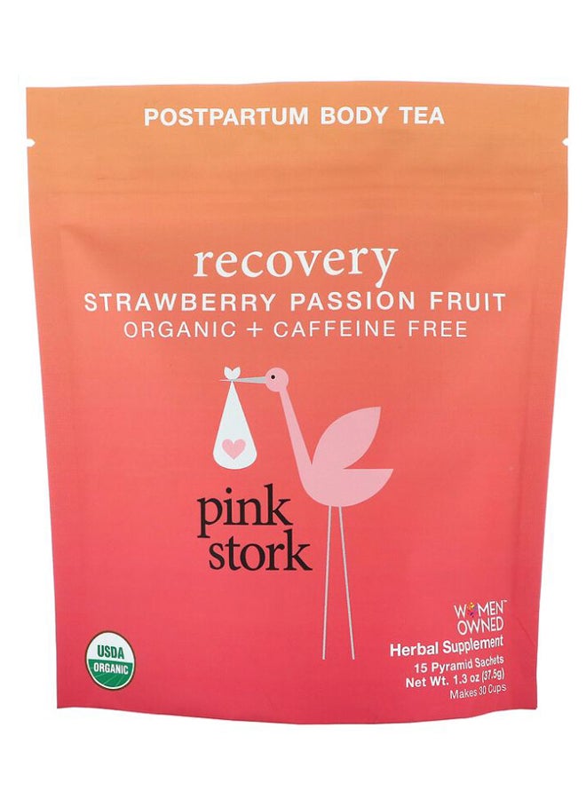 Strawberry Passion Fruit Recovery Postpartum Body Tea - 15 Pyramid Sachets