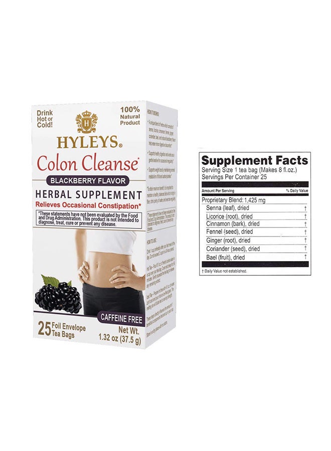 Pack of 25 - Colon Cleanse Blackberry Tea Bags