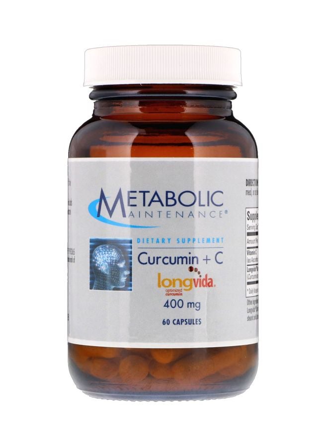 Curcumin + C 400mg Dietary Supplement - 60 Capsules