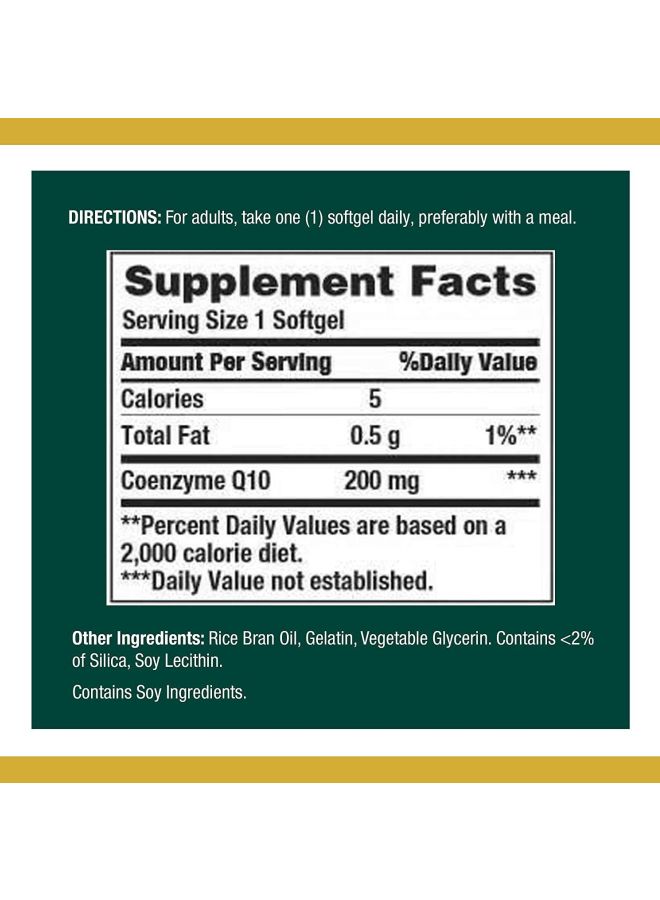 Co Q-10 Dietary Supplement 200mg - 80 Softgels