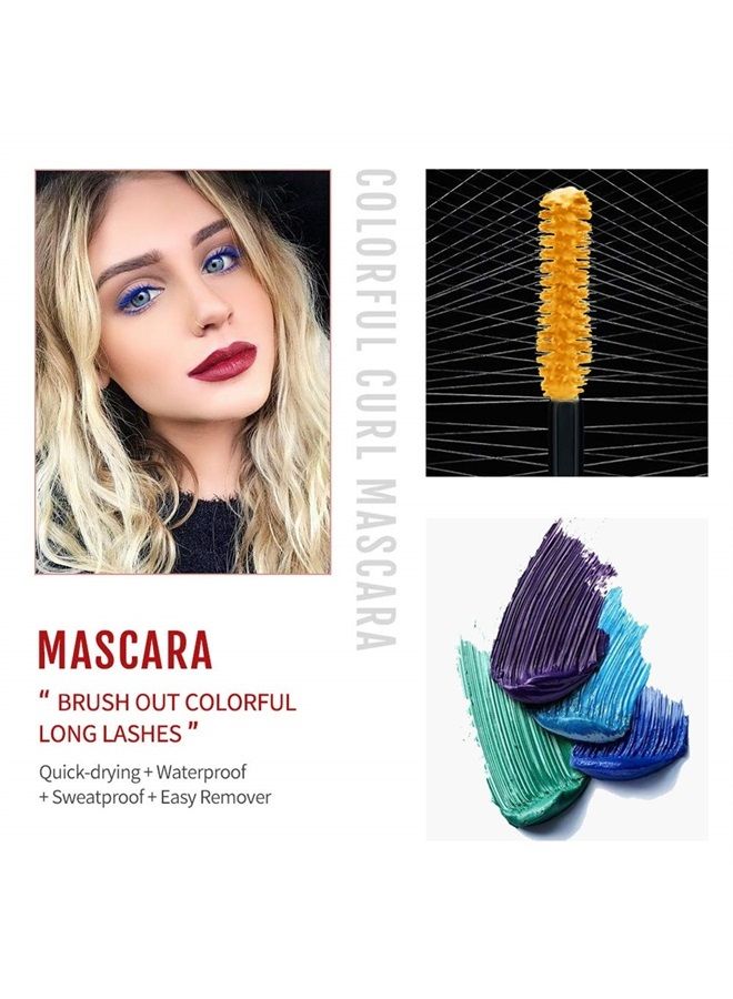 7 Colors Colorful Mascara Rainbow Colorful Waterproof Mascara 3D Fiber Lash Mascara Volume Eye lash