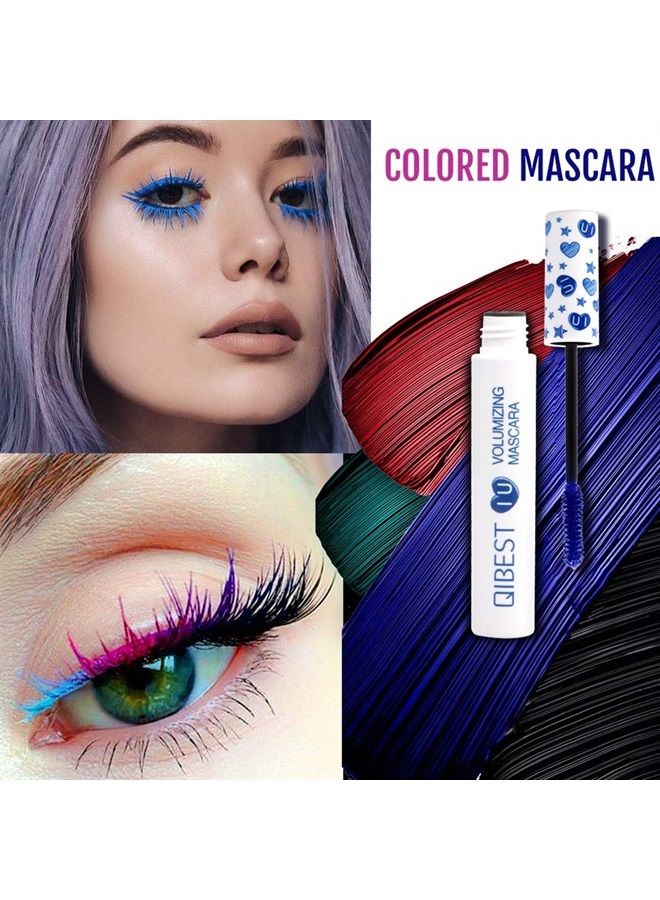 7 Colors Colorful Mascara Rainbow Colorful Waterproof Mascara 3D Fiber Lash Mascara Volume Eye lash