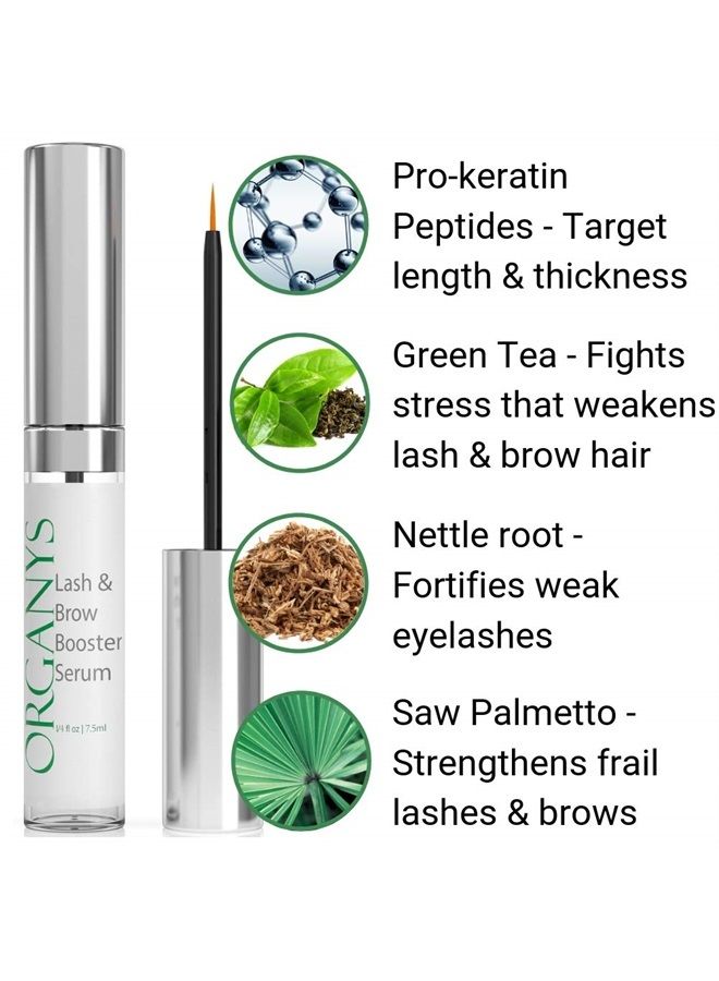 Lash & Brow Booster Serum Gives You Longer Fuller Thicker Looking Eyelashes & Eyebrows. Bestselling Conditioner Stimulates The Appearance Of Growth & Regrowth. Natural Eye Lash Oil Free Enhanc