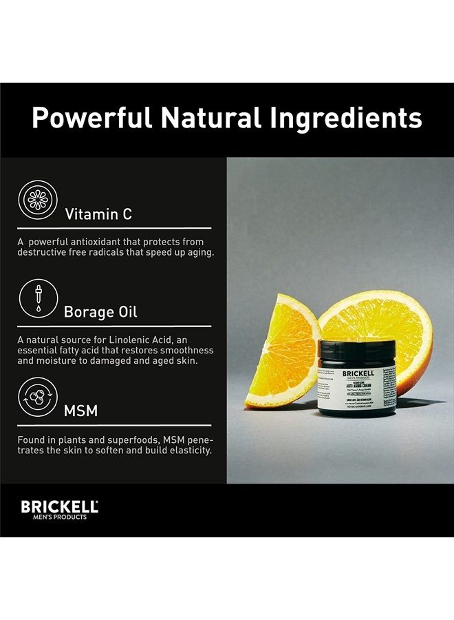 Resurfacing Anti-Aging Face Cream For Men, Natural and Organic Face Moisturizer, Vitamin C Cream For Wrinkles, 2 Ounce, Unscented