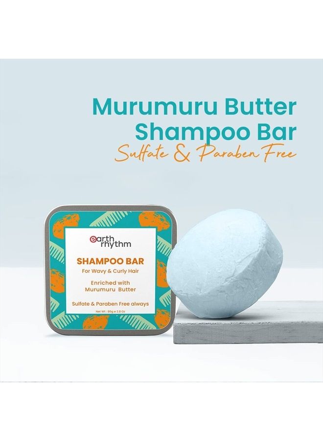 Murumuru Butter Shampoo Bar, for Frizzy & Curly Hair, Men & Women, Tin- 80gm (Tin Packaging)