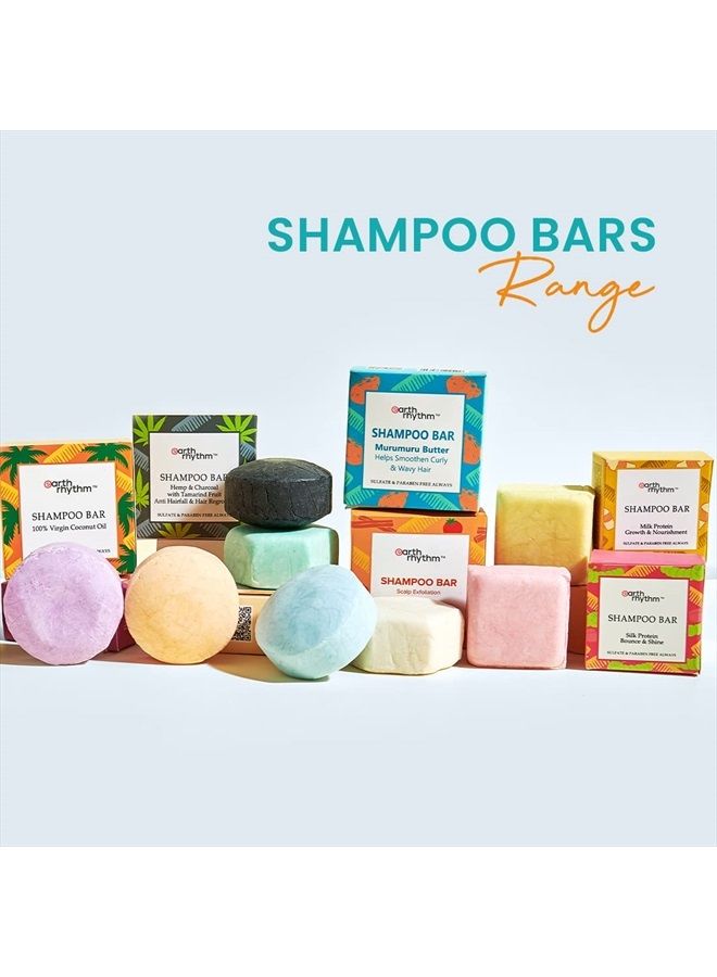 Murumuru Butter Shampoo Bar, for Frizzy & Curly Hair, Men & Women, Tin- 80gm (Tin Packaging)